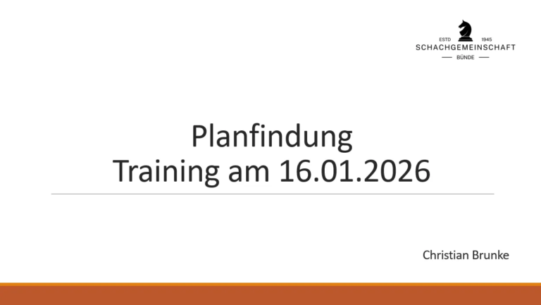 Training am 16.01.2026: Planfindung