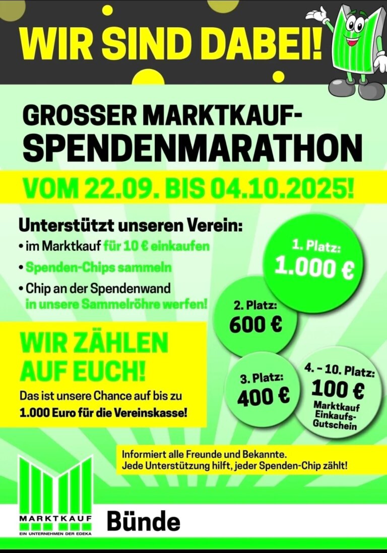 Spendenmarathon: Unterstützt die SG Bünde1945
